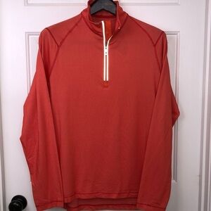 NWOT Tommy Bahama 1/4 Zip Long Sleeve Quick Dry Pullover Size Medium Orange